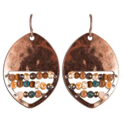 Rain Jewelry Oval Abacus Beaded Copper Earrings