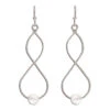 Rain Jewelry Silver Infinity Twist Earrings With Pearl