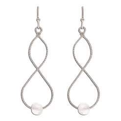 Rain Jewelry Silver Infinity Twist Earrings With Pearl