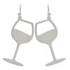 Rain Jewelry Wine Glasses Silver Metal Earrings
