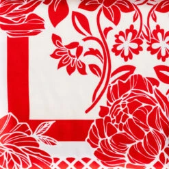 Sylvia Mollie Crimson And Cream Queen Fashion Scarf -Vera Bradley Shop Red and White Floral Fashion Scarf 1MHG1060 04