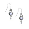 Silver Forest Silver-Tone Filigree And Blue Stone Drop Earrings