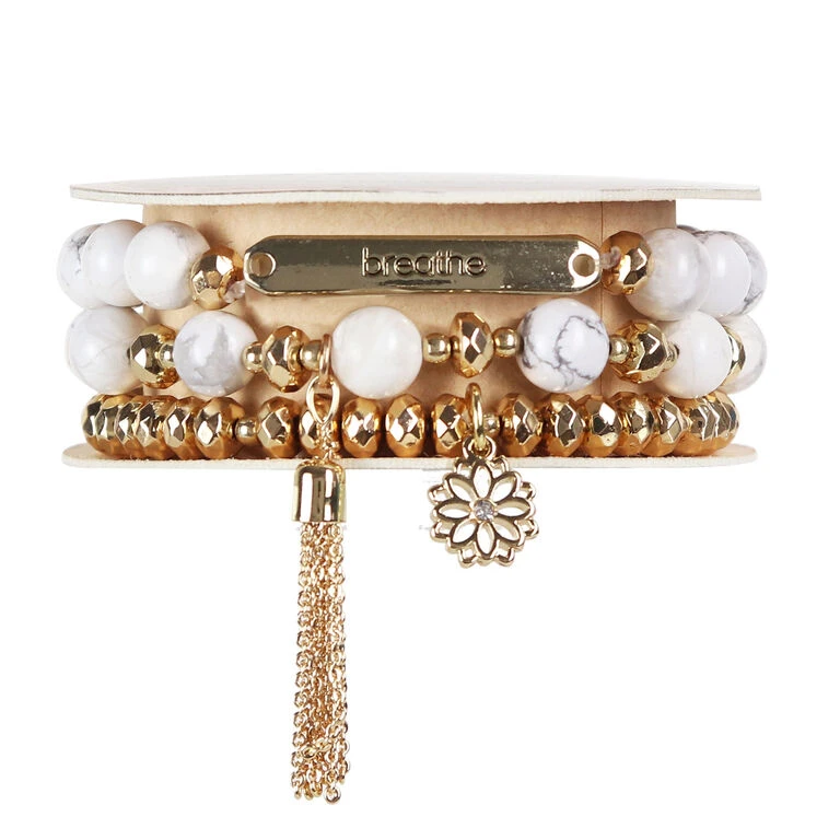 Soul Stacks Breathe White Howlite Bracelets, Set Of 3 2 Soul Stacks Breathe White Howlite Bracelets, Set Of 3 - Image 2