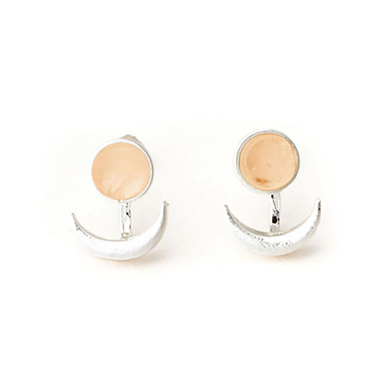Sunstone And Silver Moon Phase Ear Jacket 1 Sunstone And Silver Moon Phase Ear Jacket