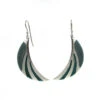 Silver Forest Crescent Moon Silver And Teal Drop Earrings