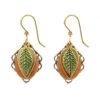 Silver Forest Layered Leaf Gold Metal Drop Earrings