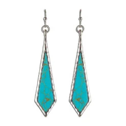 Rain Jewelry Turquoise And Silver Elongated Kite Drop Earrings