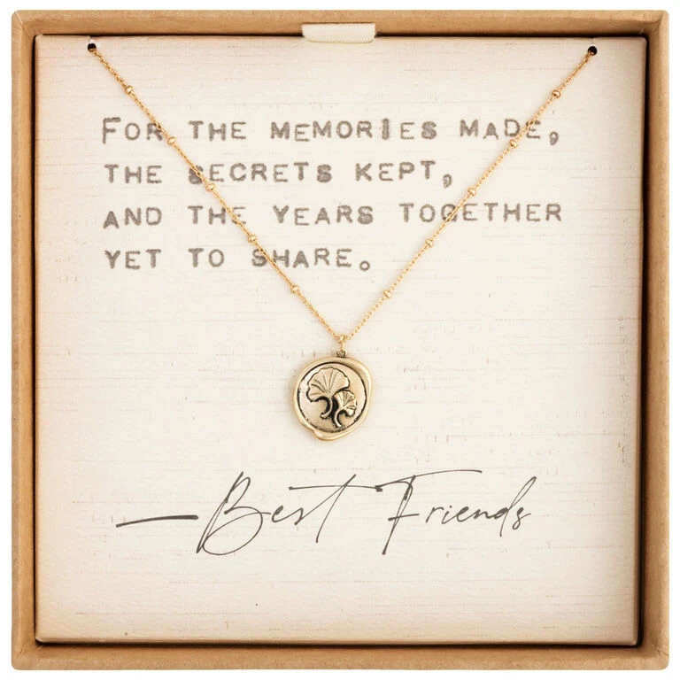 Flowers Charm Dear You Best Friend Necklace, 17.5" 2 Flowers Charm Dear You Best Friend Necklace, 17.5" - Image 2