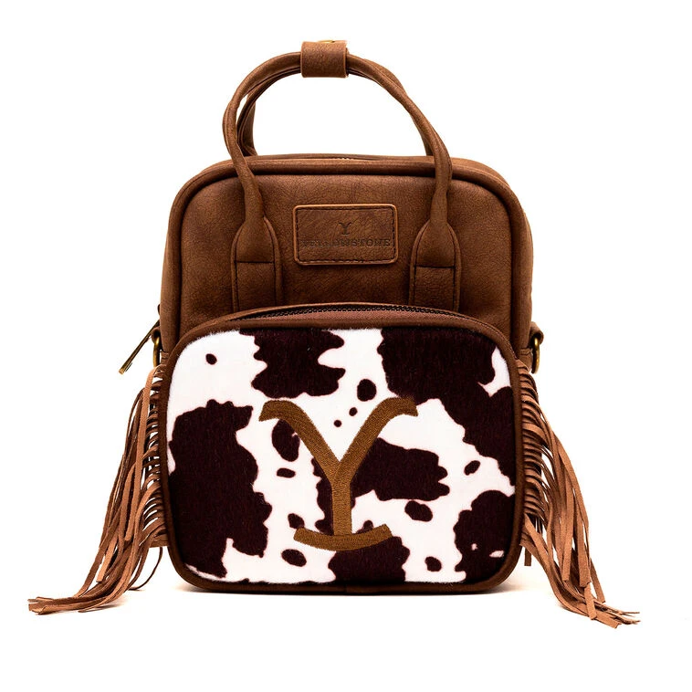 Buckle-Down Yellowstone Dutton Ranch Faux Cowhide Crossbody Bag 1 Buckle-Down Yellowstone Dutton Ranch Faux Cowhide Crossbody Bag